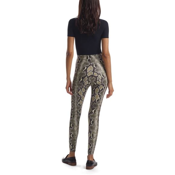 Commando Faux Leather Animal Print Legging in Olive Snake large - Picture 3 of 14